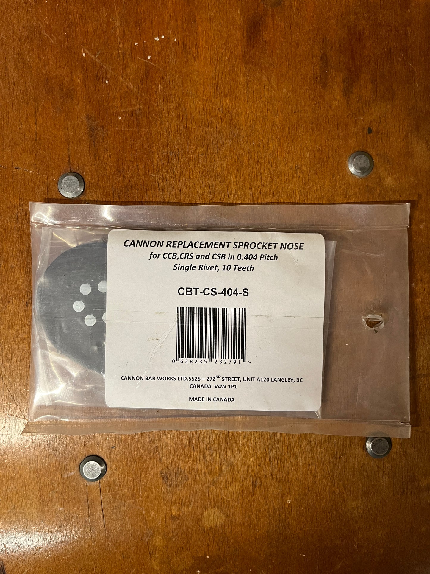 Cannon Replacement Sprocket Nose Single Rivet 10 teeth