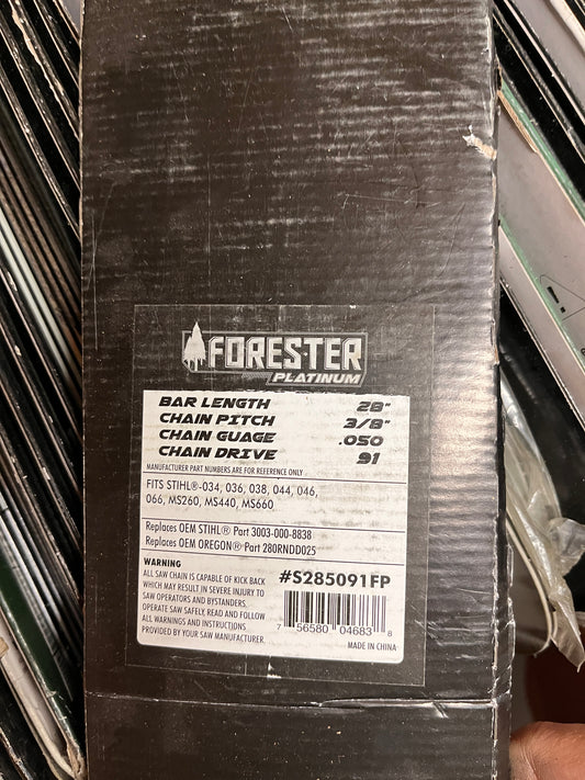 S285091FP Forester Platinum Sprocket Nose Bar 28 Inch
