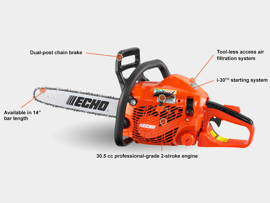 CS-310 Echo Rear Handle Chainsaw with details